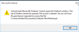 Error Outlook file access denied
