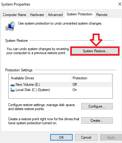 fix System restore failed problem by choosing a different system restore point