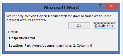 fix content errors on Microsoft Word.