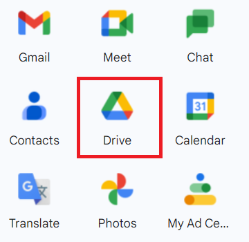 Google Drive on the google folder