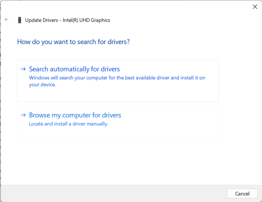 Search for Automatically update drivers